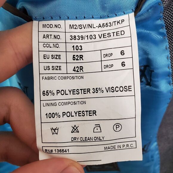 Luciano Natazzi Suit Mens 42R Blazer 36R Pants Gray Professional Interview - Picture 7 of 10